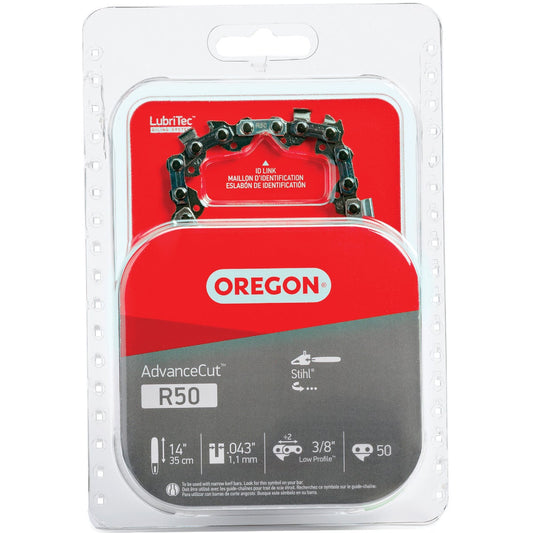 Oregon AdvanceCut LubriTec R50 14 In. 3/8 In. Low Profile 50 Link Chainsaw Chain