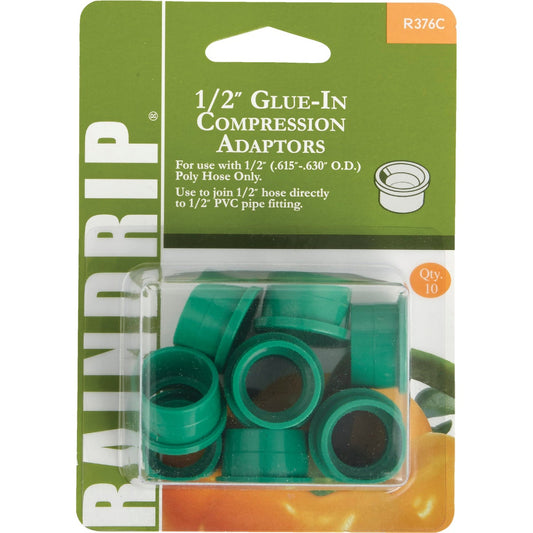 Raindrip 1/2 In. PVC x 1/2 In. Compression Glue-In Hose-To-Drip Adapter (10-Pack)