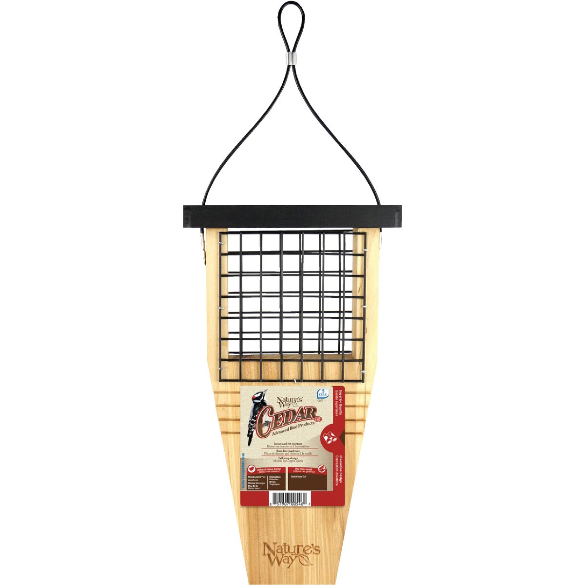 Nature's Way Natural 1-Cake Cedar Tail Prop Suet Feeder