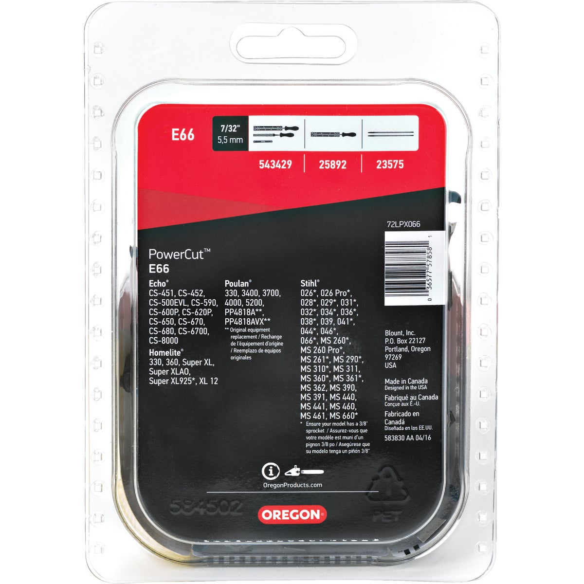 Oregon PowerCut E66 18 In. Chainsaw Chain