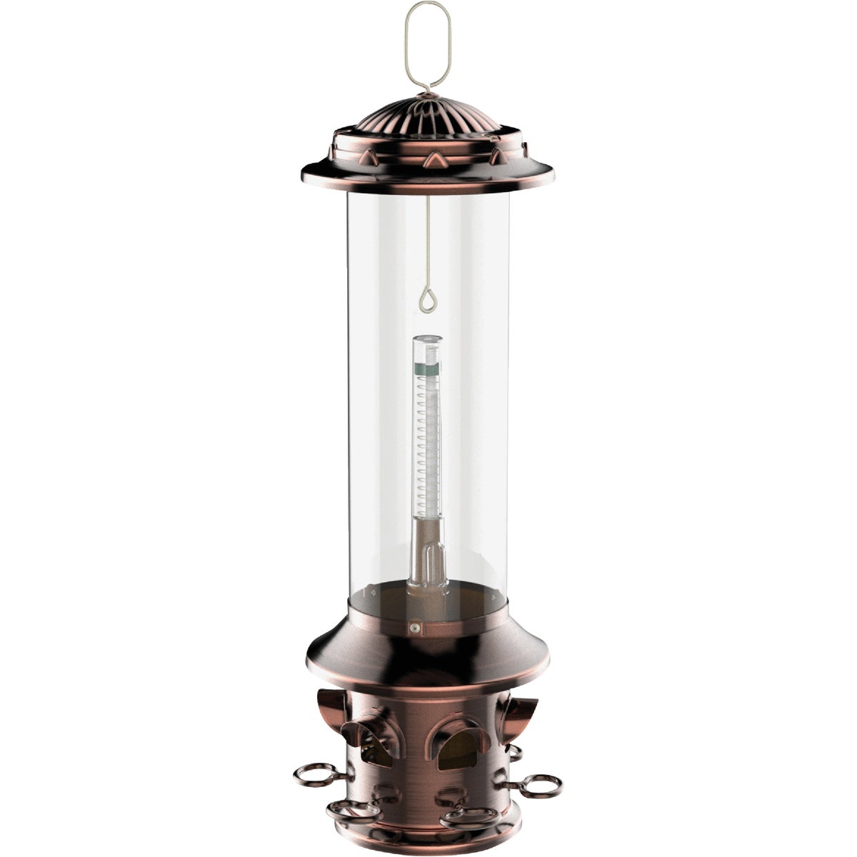 Squirrel X5 Copper Metal 3.3 Lb. Capacity Tube Bird Feeder