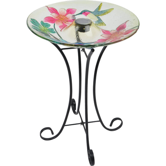 Best Garden Hummingbird & Flower Solar Bird Bath