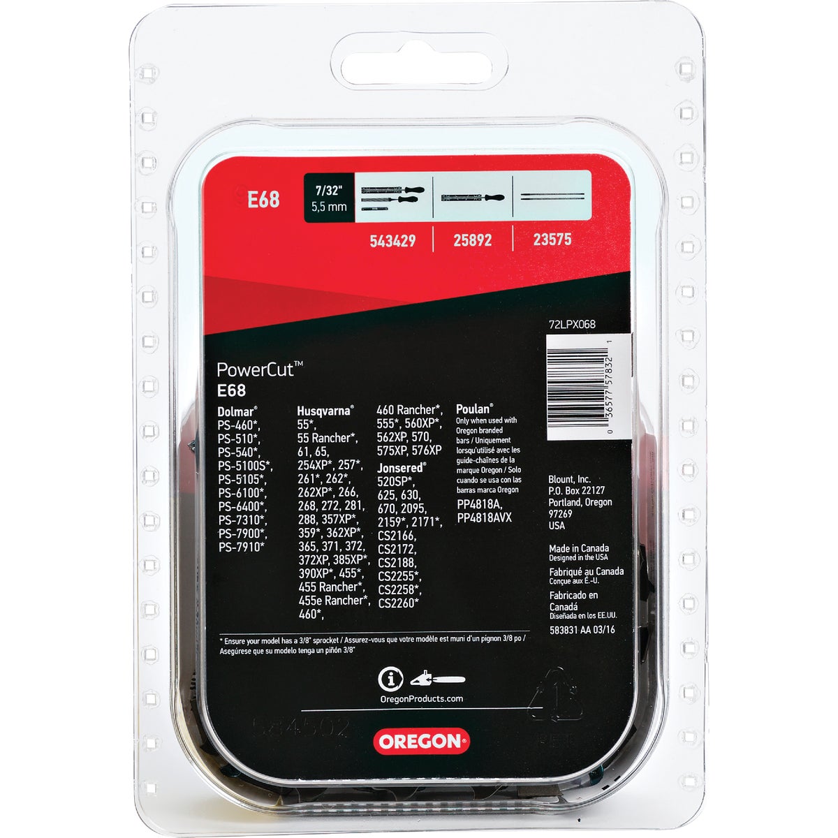 Oregon PowerCut E68 18 In. Chainsaw Chain