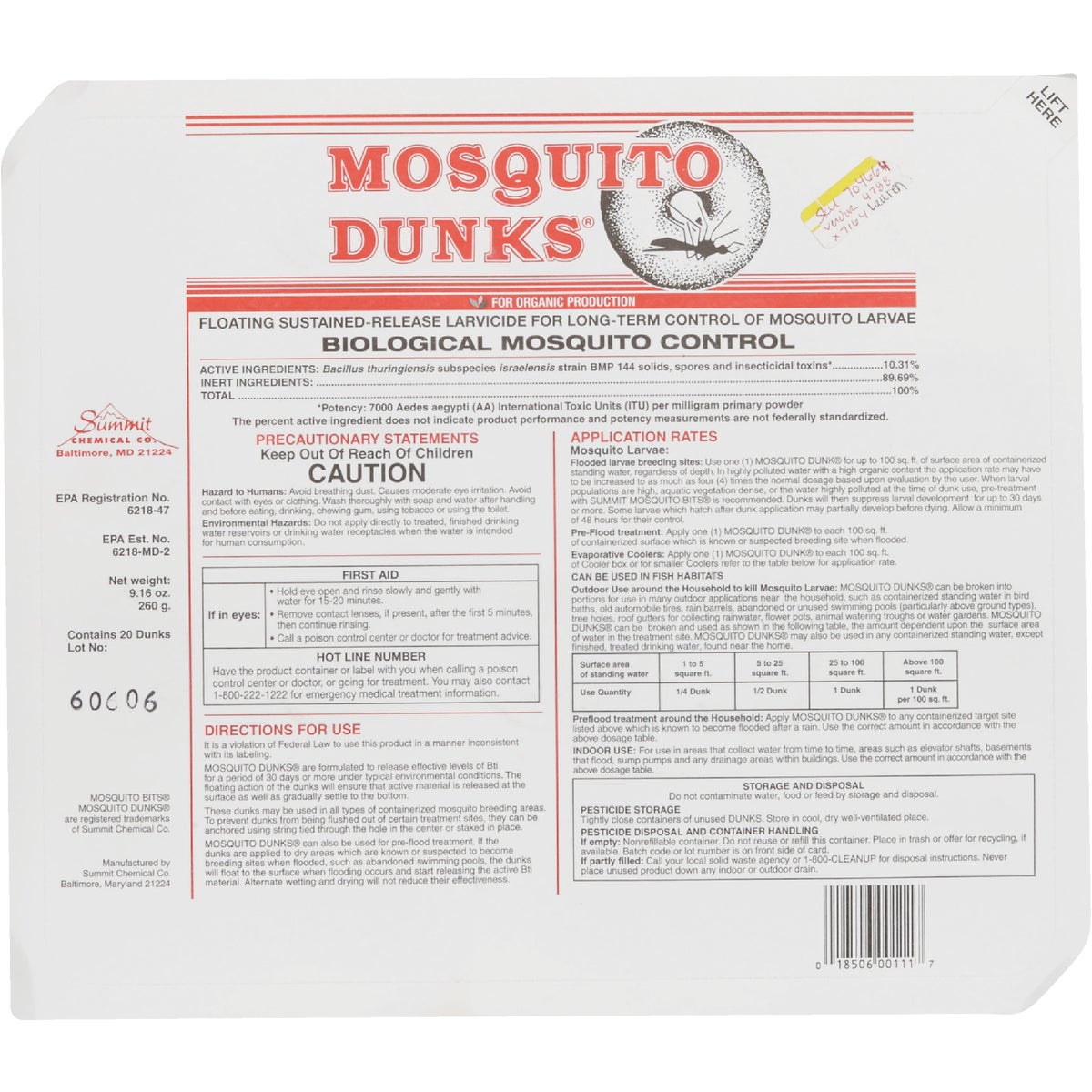 Mosquito Dunks Ready To Use Tablet Mosquito Killer (20-Pack)