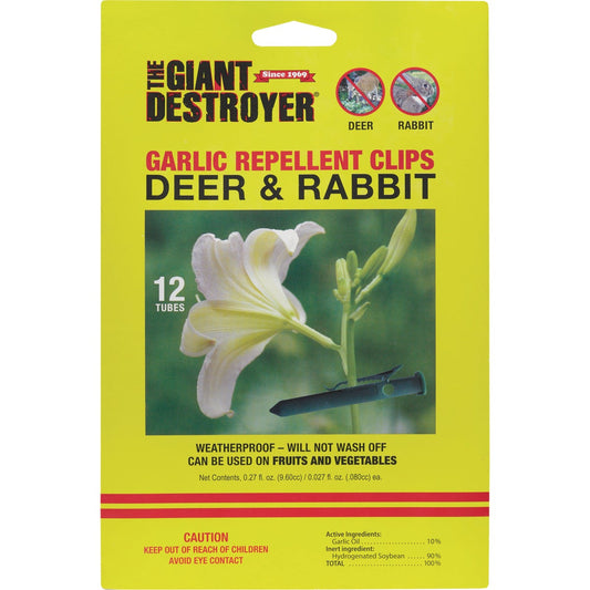 The Giant Destroyer All Natural Garlic Deer & Rabbit Repellent Clips (12-Pack)