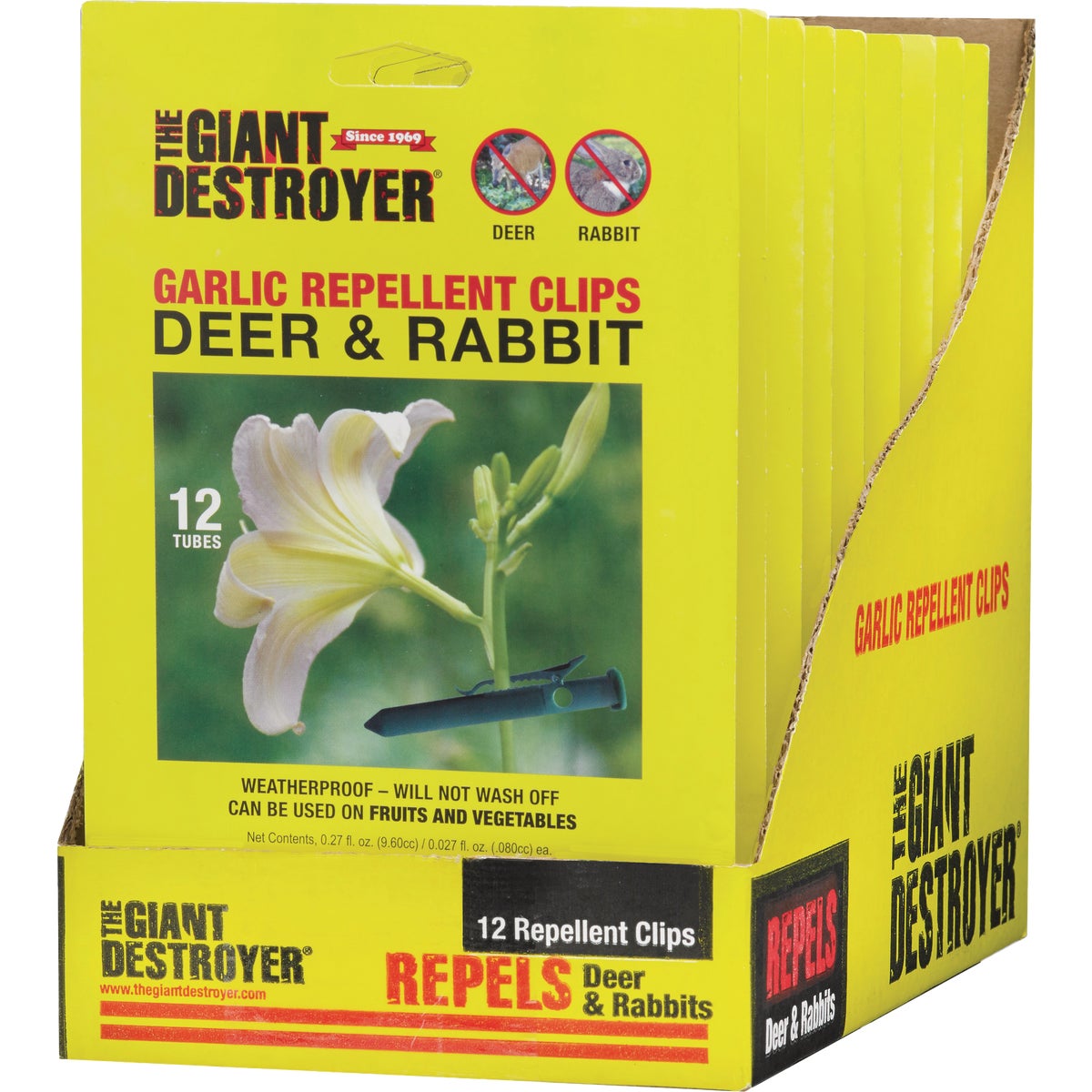 The Giant Destroyer All Natural Garlic Deer & Rabbit Repellent Clips (12-Pack)