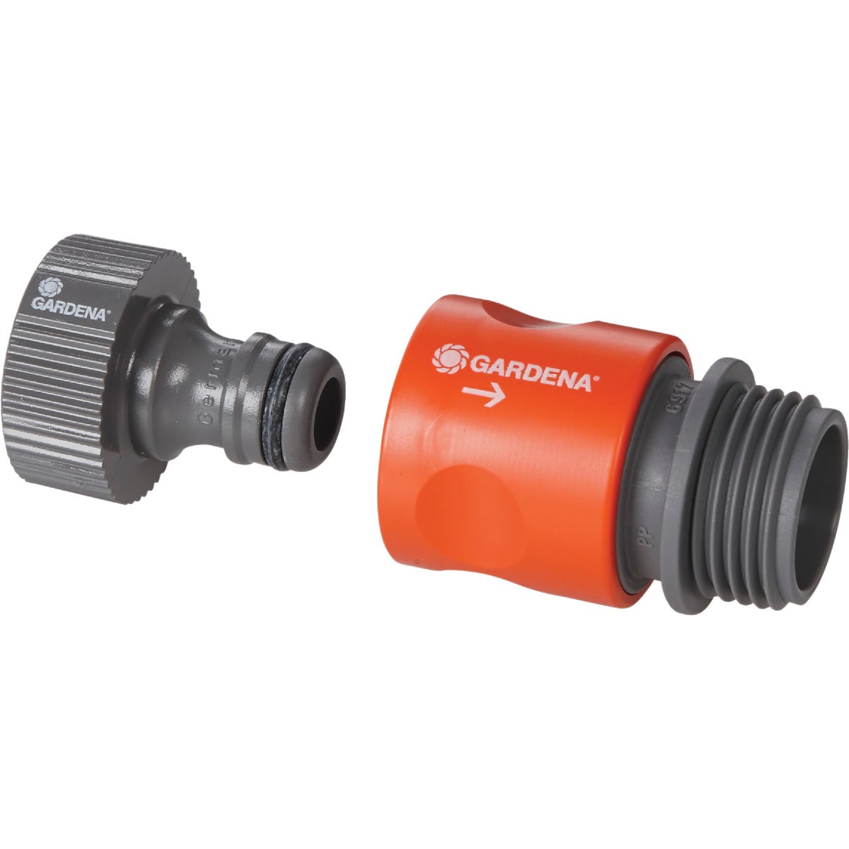 Gardena Classic 1 Male, 1 Female Plastic Tap-To-Hose Quick Connect Connector Kit