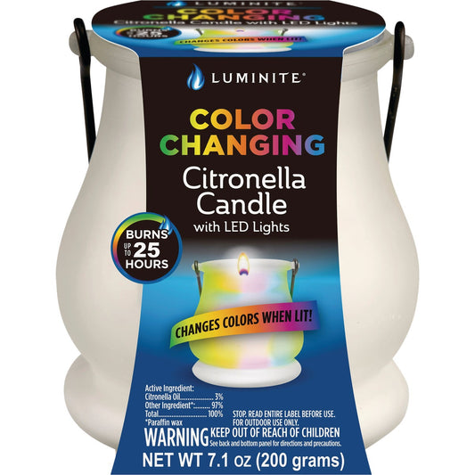 Luminite 7.1 Oz. 1-Wick Color Changing Citronella Candle