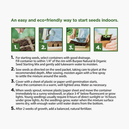 Burpee Eco-Friendly Natural & Organic 8 Qt. 6 Lb. Seed Starting Mix