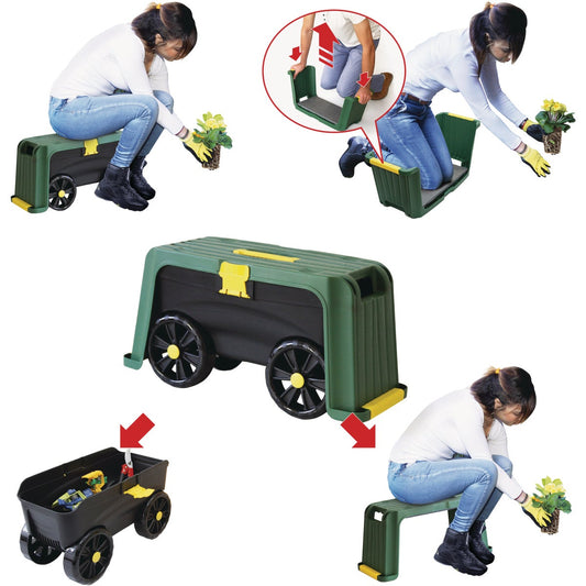 Miracle-Gro Roll N' Kneel Green Plastic Garden Kneeler