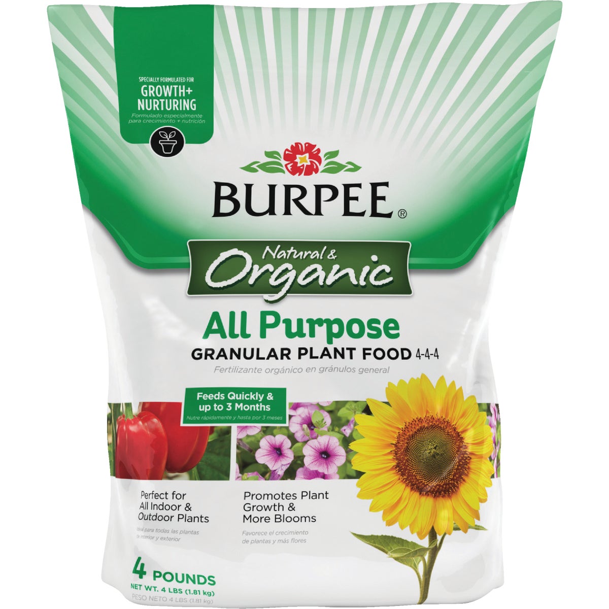 Burpee 4 Lb. 4-4-4 Organic All Purpose Dry Plant Food