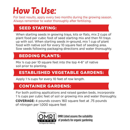 Burpee Natural & Organic 4 Lb. 3-6-4 Tomato + Vegetable Dry Plant Food