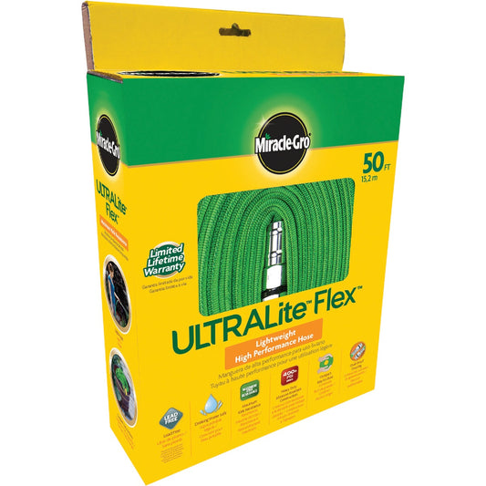 Miracle-Gro Ultralite Flex 1/2 In. Dia. x 50 Ft. L. Drinking Water Safe Flat Hose