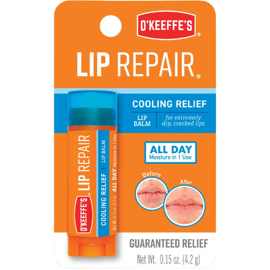 O'Keeffe's Cooling Relief Unflavored Lip Balm, 0.15 Oz.