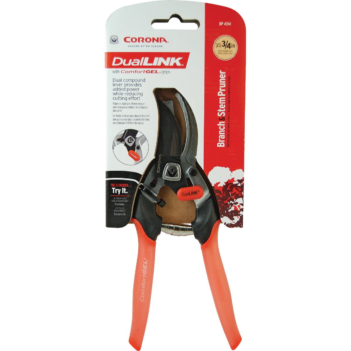 Corona DualLink 8 In. ComfortGel Bypass Pruner