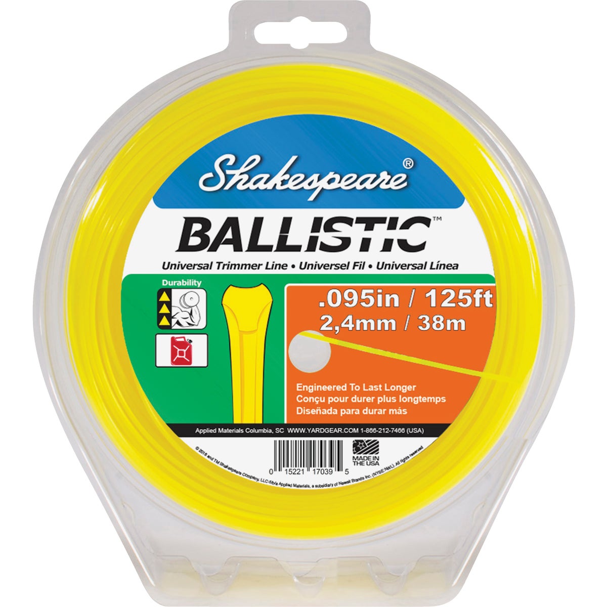 Shakespeare Ballistic 0.095 In.x 150 Ft. Universal Trimmer Line