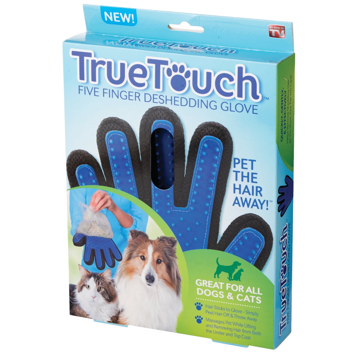 True Touch Silicone Tip Five Finger Deshedding Pet Glove