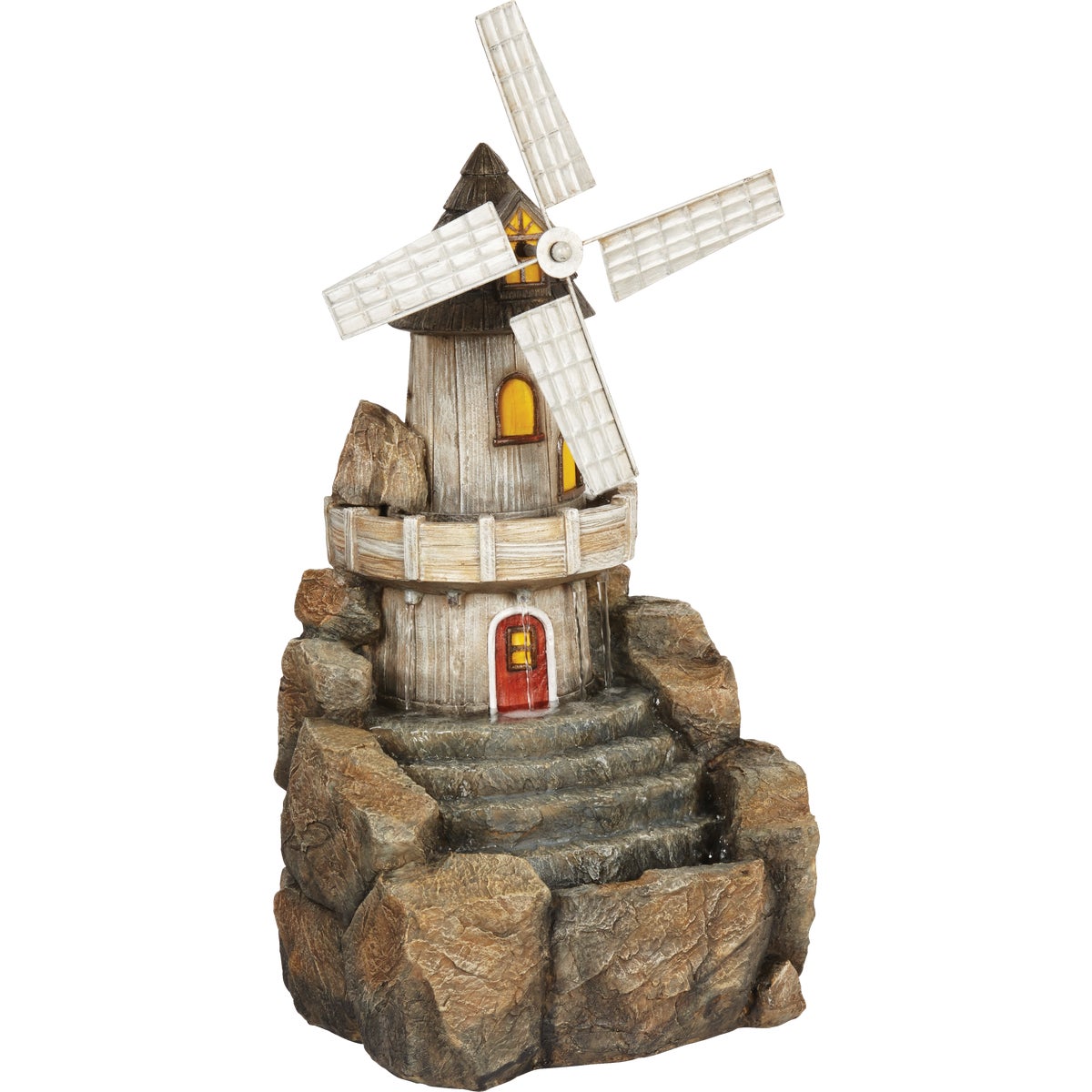 Best Garden 11.8 In. W. x 25 In. H. x 15.3 In. L. Resin Windmill Fountain