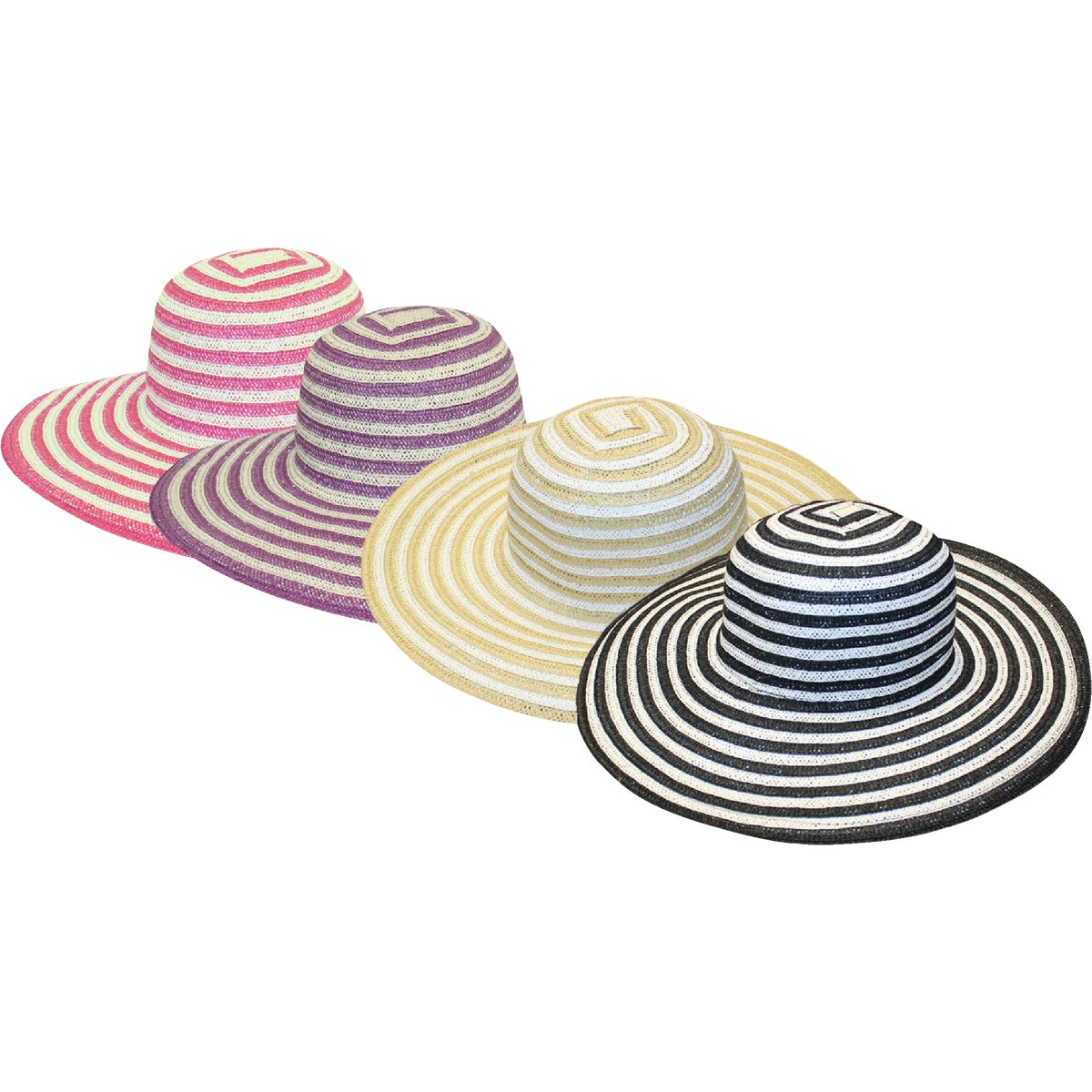 Midwest Quality Glove Women's Assorted Stripe Straw Sun Hat