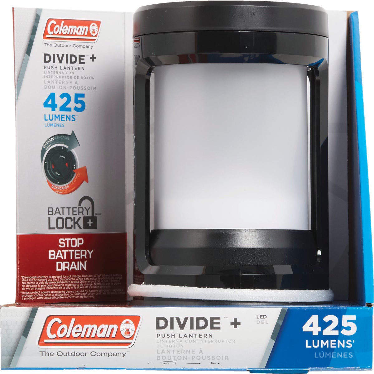 Coleman Divide + Push LED Black Battery Lantern