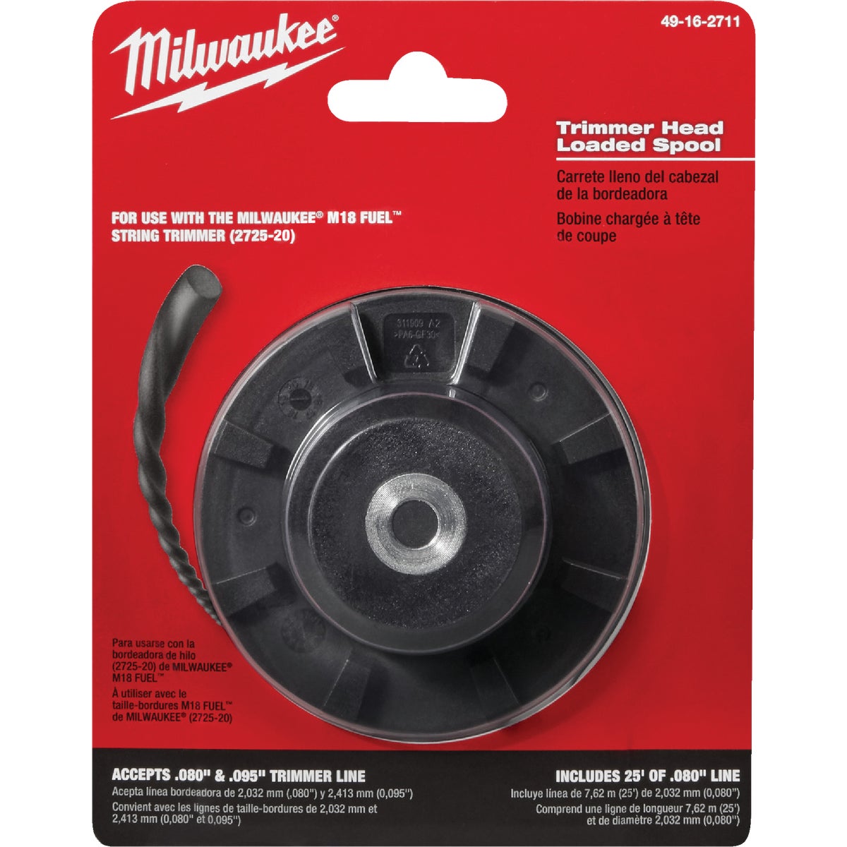 Milwaukee 0.080 In. x 25 Ft. M18 FUEL Replacement Trimmer Line Spool