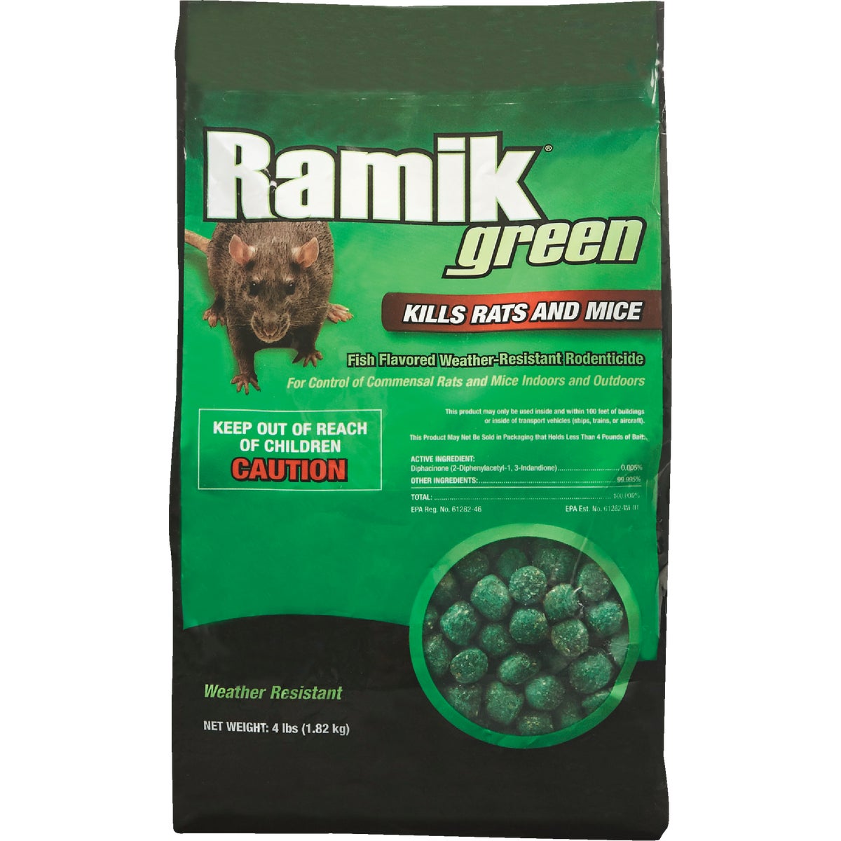 Ramik Green Nugget Rat And Mouse Poison, 4 Lb.