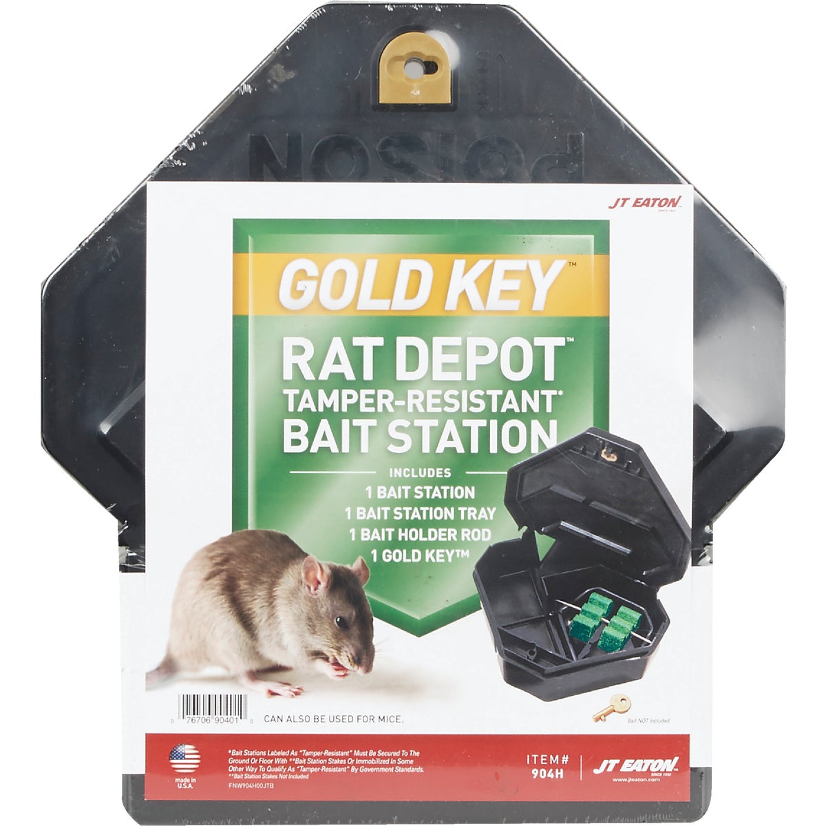 JT Eaton Gold Key Rat Depot Refillable Bait Station