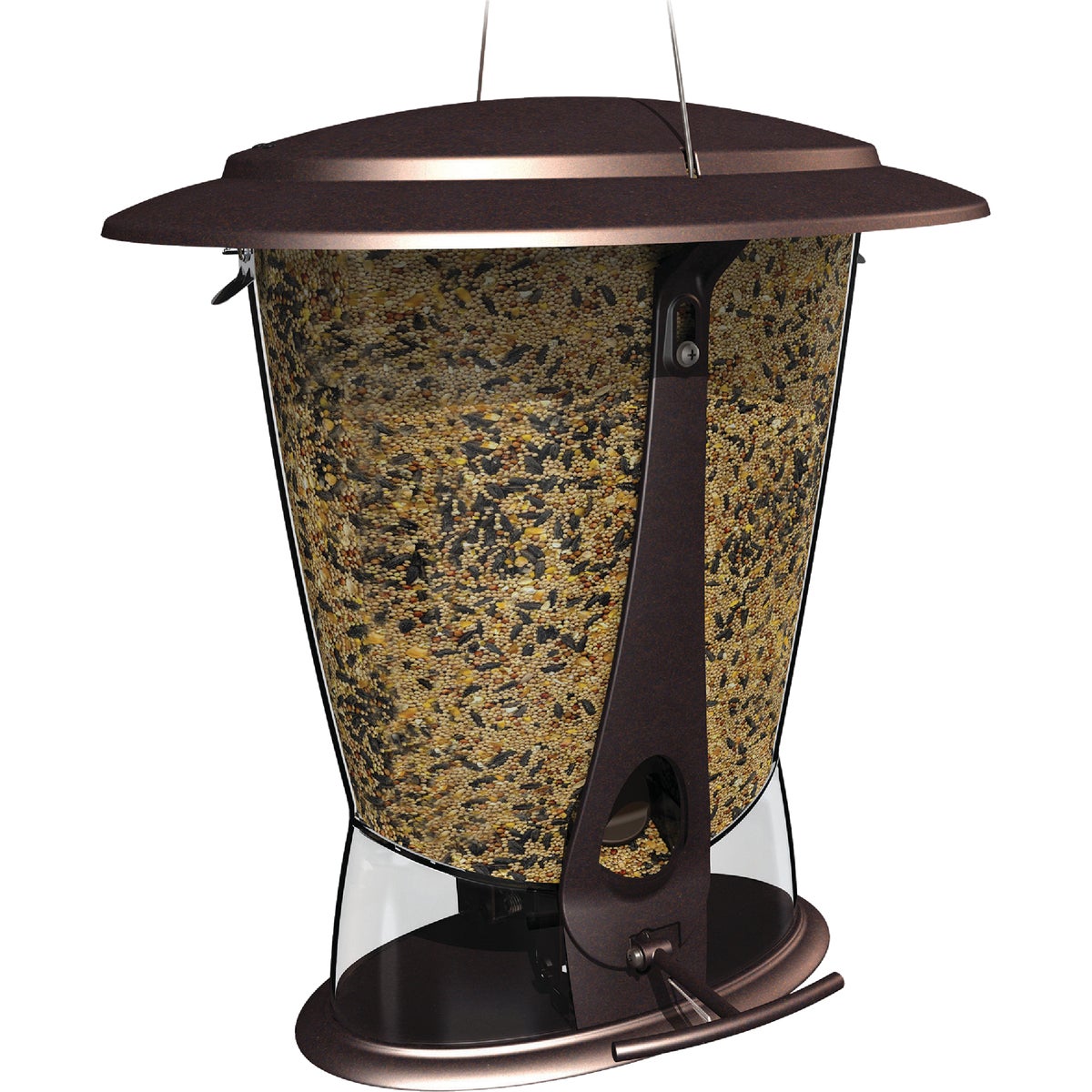 Squirrel X2 Bronze Metal 4 Lb. Capacity Squirrel-Proof Bird Feeder