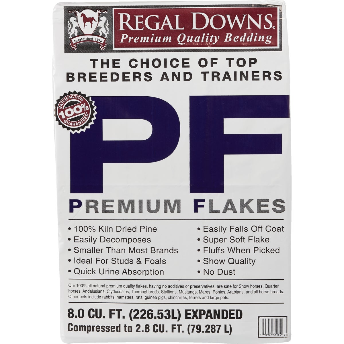 Regal Downs 2.5 Cu. Ft. Large Premium Flake Stall Shavings