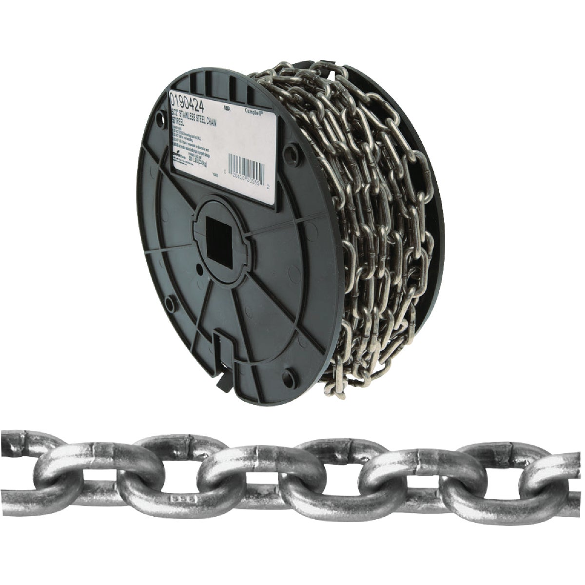 Campbell 5/32 In. 50 Ft. Bright Stainless Steel Coil Chain