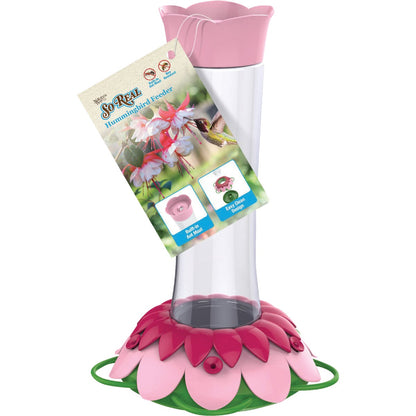 Nature's Way So Real 20 Oz. Pink Fuchsia Gravity Flower Hummingbird Feeder