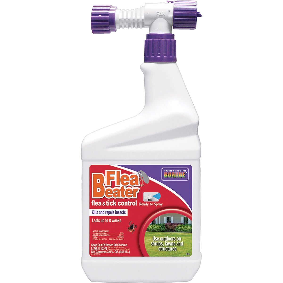 Bonide Flea Beater 32 Oz. Ready To Spray Hose End Outdoor Tick & Flea Killer