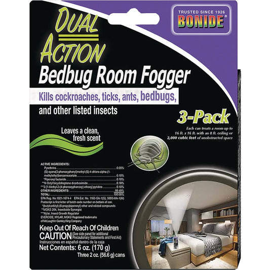 Bonide 6 Oz. Dual Action Bedbug Indoor Insect Fogger (3-Pack)