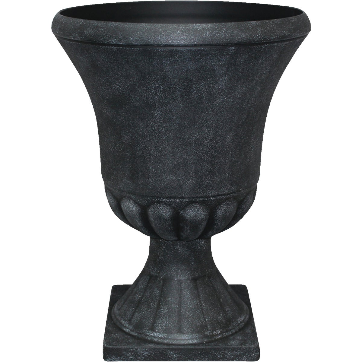 Southern Patio Winston 16 In. Dia. x 21 In. H. Weathered Black Resin & Stone Urn