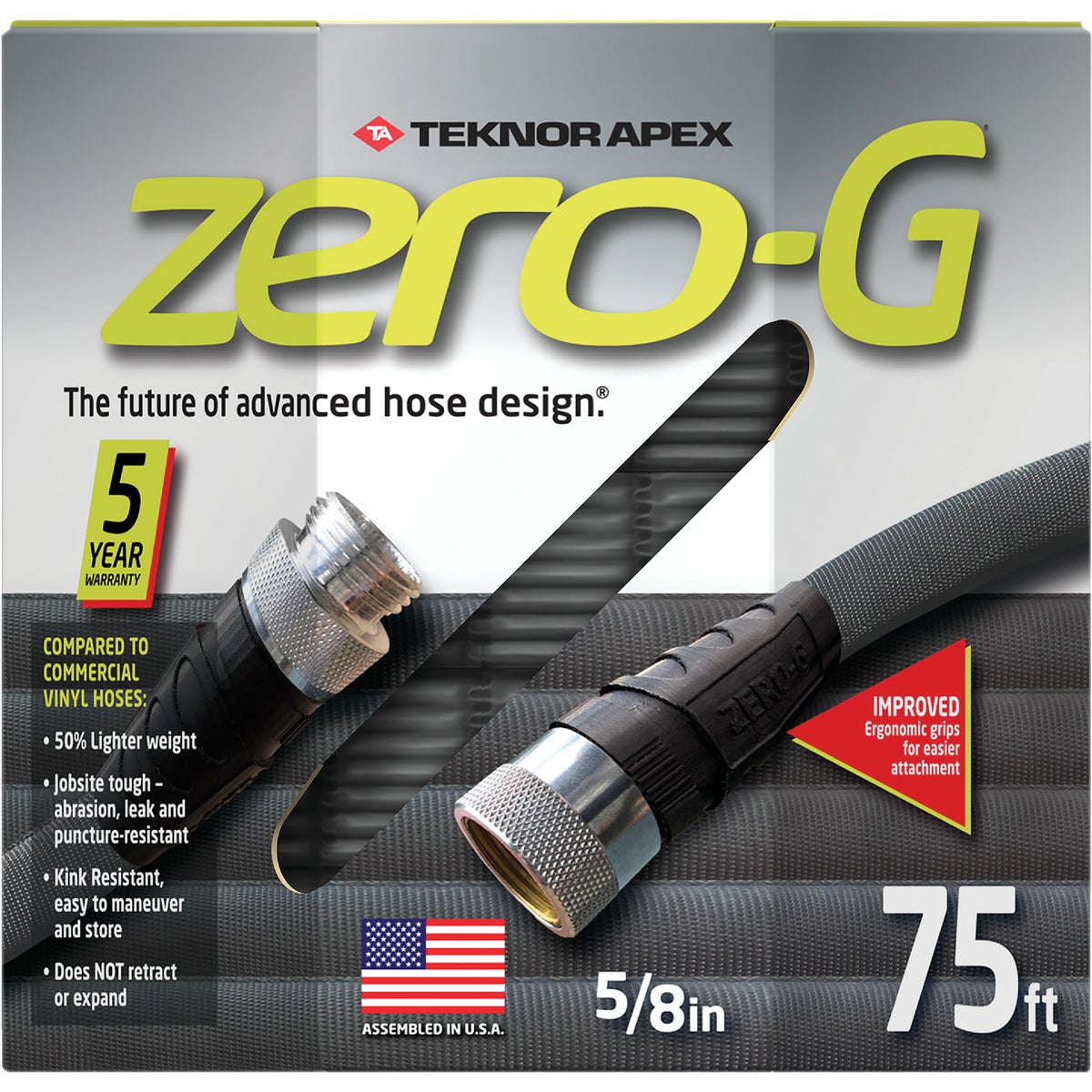 Teknor Apex Zero-G 5/8 In. Dia. x 75 Ft. L. Drinking Water Safe Garden Hose