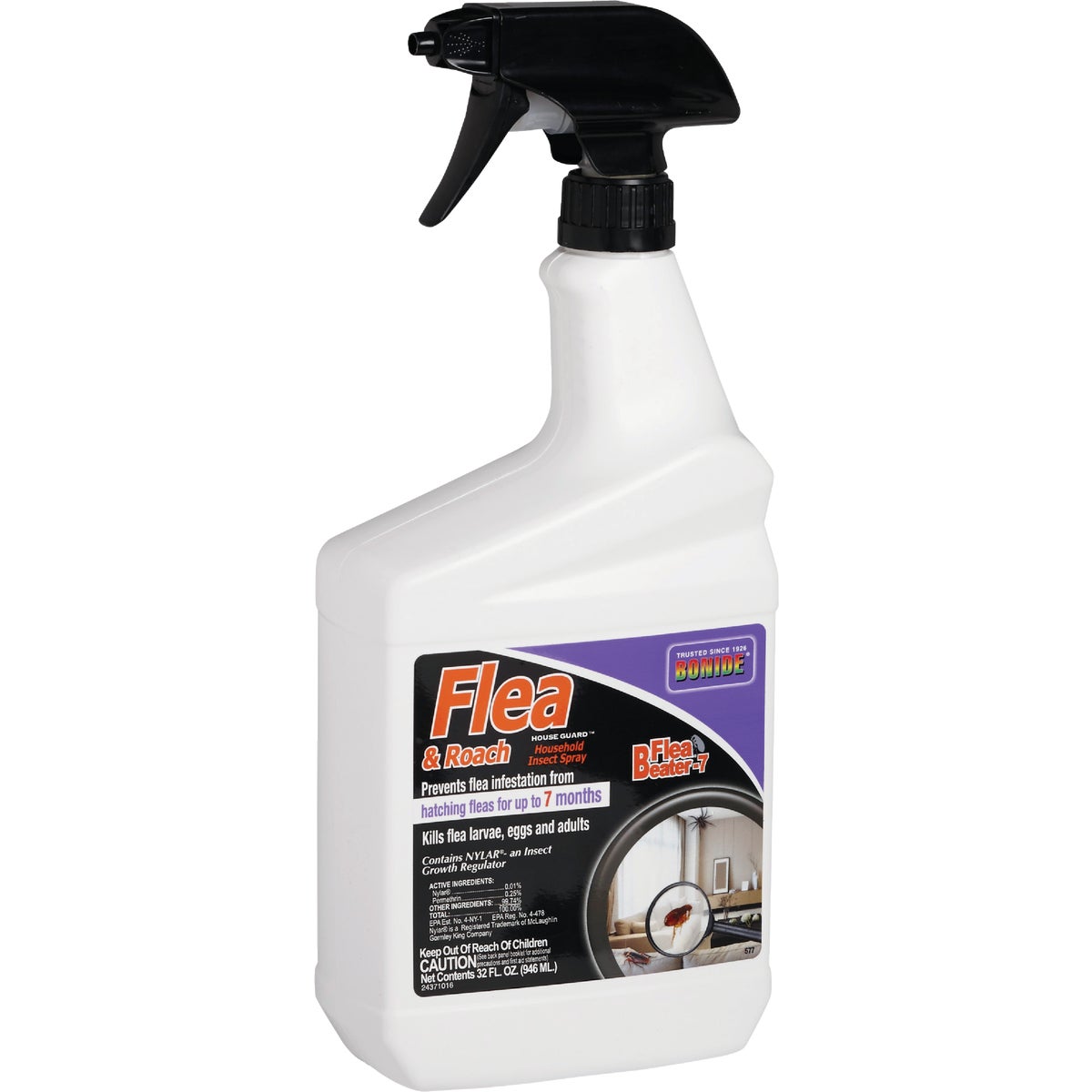 Bonide House Guard 1 Qt. Ready To Use Trigger Spray Flea & Roach Killer with Flea Beater-7