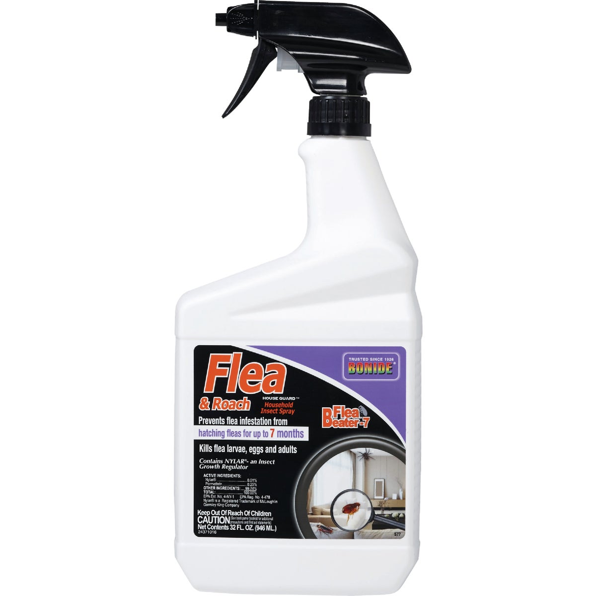 Bonide House Guard 1 Qt. Ready To Use Trigger Spray Flea & Roach Killer with Flea Beater-7