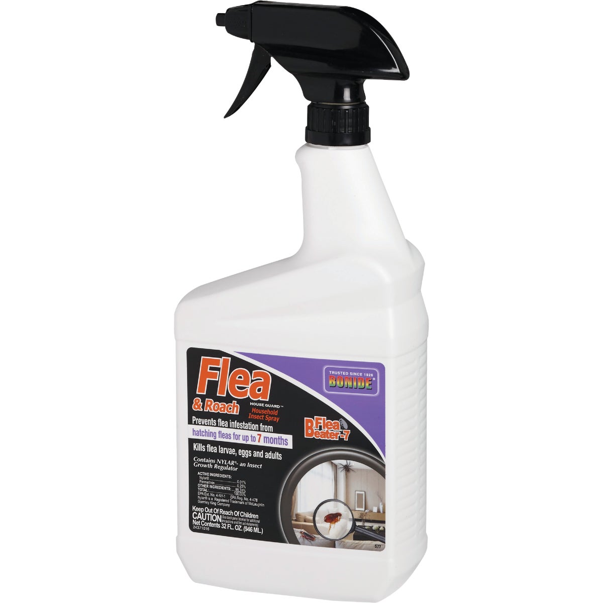 Bonide House Guard 1 Qt. Ready To Use Trigger Spray Flea & Roach Killer with Flea Beater-7