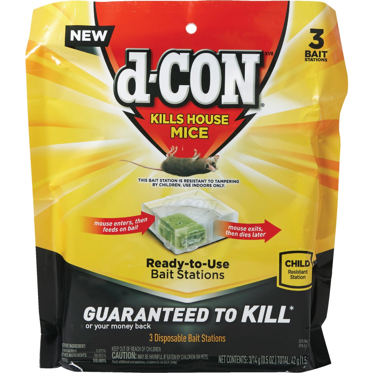 D-Con Disposable Corner Fit Mouse Bait Station (3-Pack)