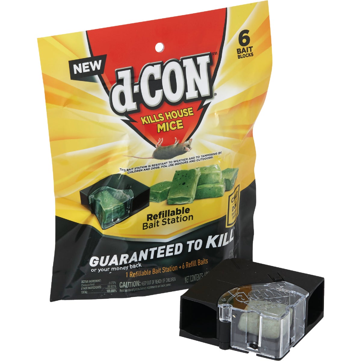 D-Con Refillable Corner Fit Mouse Bait Station (6-Refill)