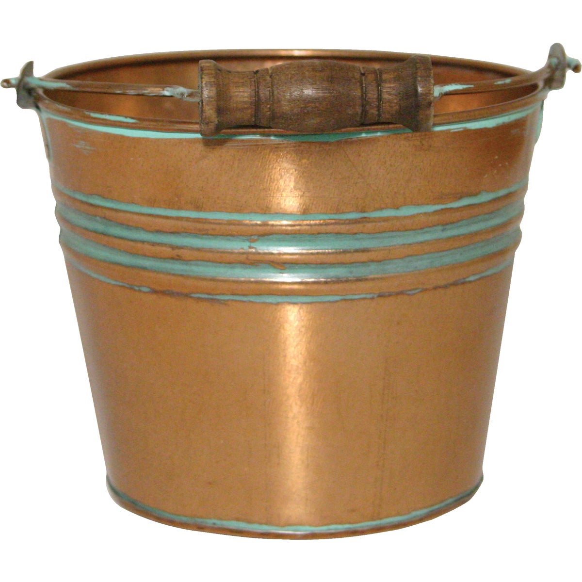 Robert Allen Vintage 6 In. Copper Banded Galvanized Metal Planter