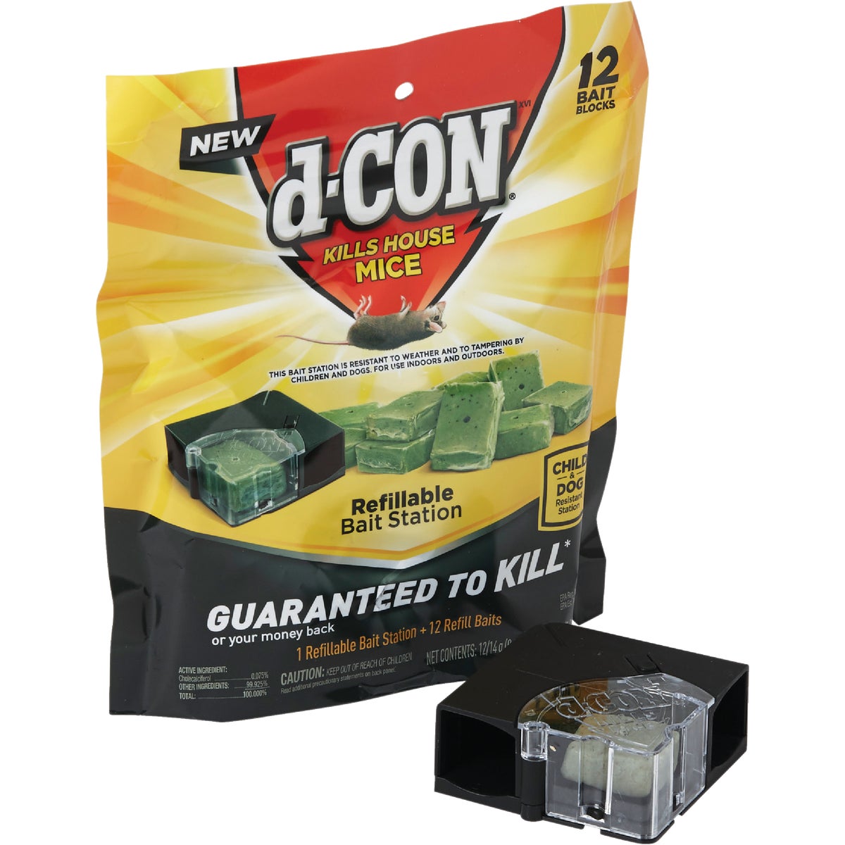 D-Con Refillable Corner Fit Mouse Bait Station (12-Refill)