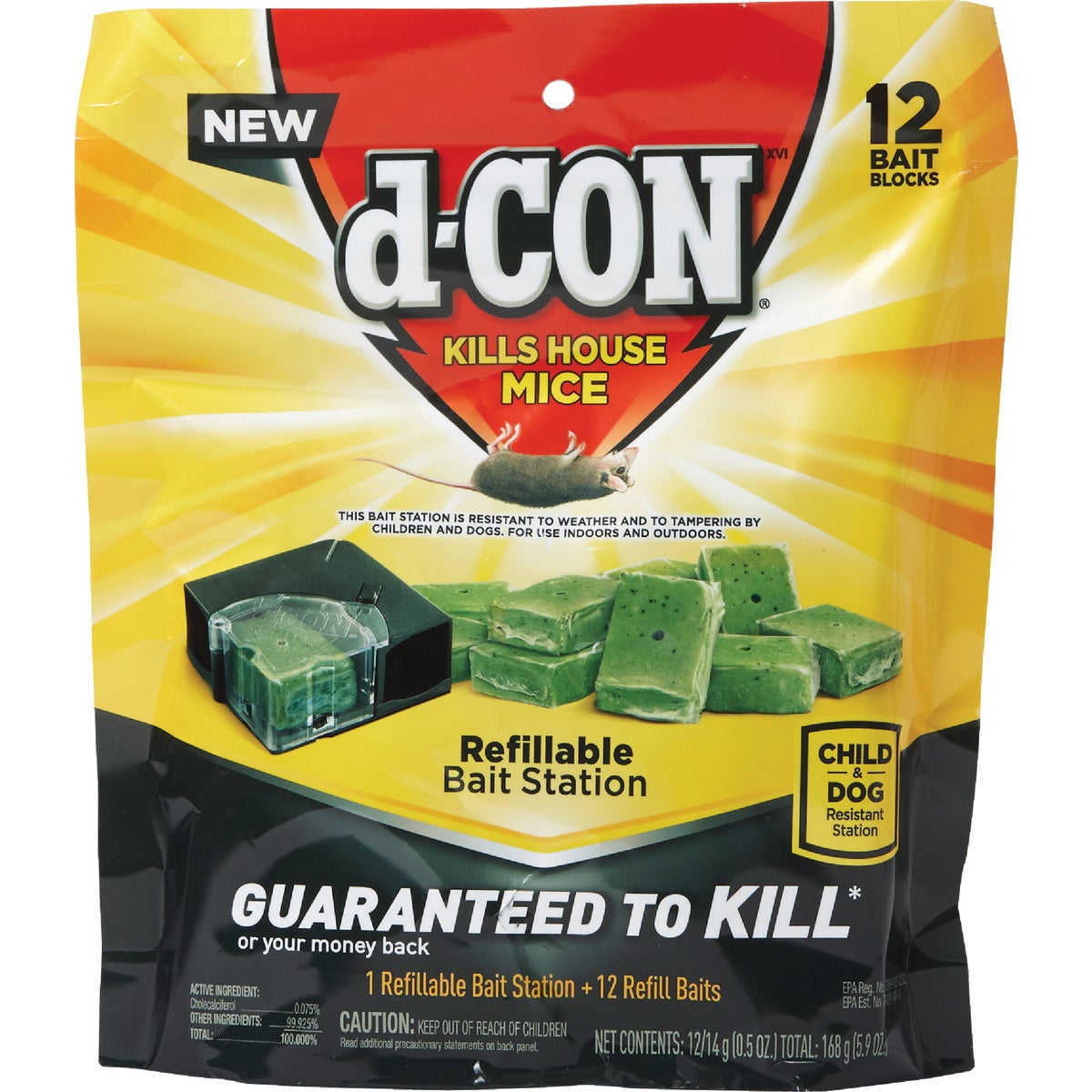 D-Con Refillable Corner Fit Mouse Bait Station (12-Refill)