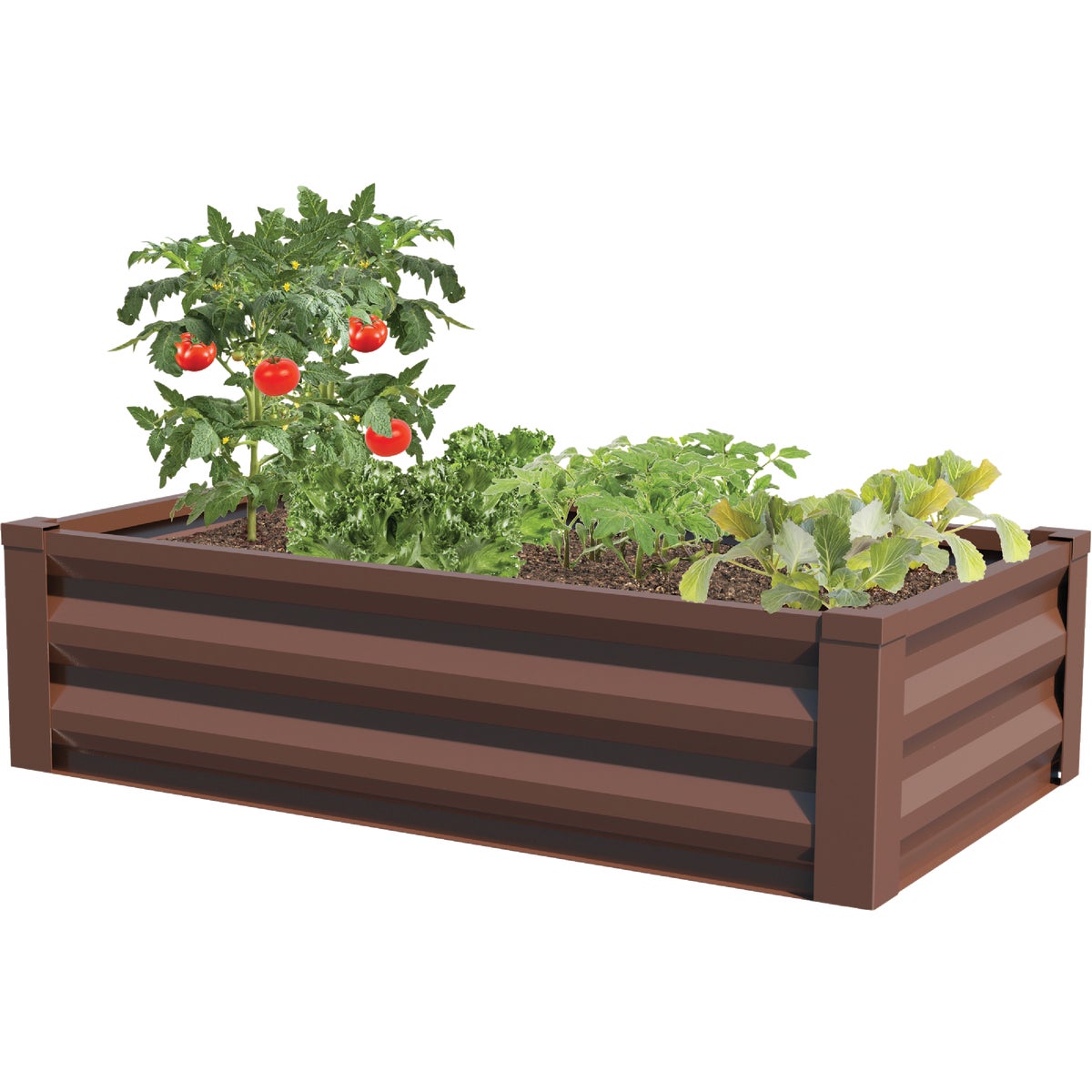 Panacea 24 In. W. x 12 In. H. x 48 In. L. Timber Brown Metal Raised Garden System
