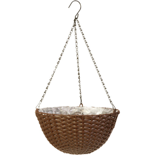 Panacea 14 In. Resin Espresso Brown Hanging Plant Basket