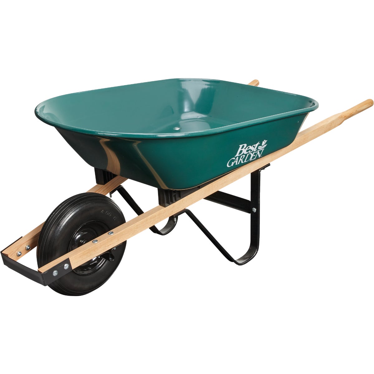 Best Garden 4 Cu. Ft. Flat Free Tire Steel Wheelbarrow