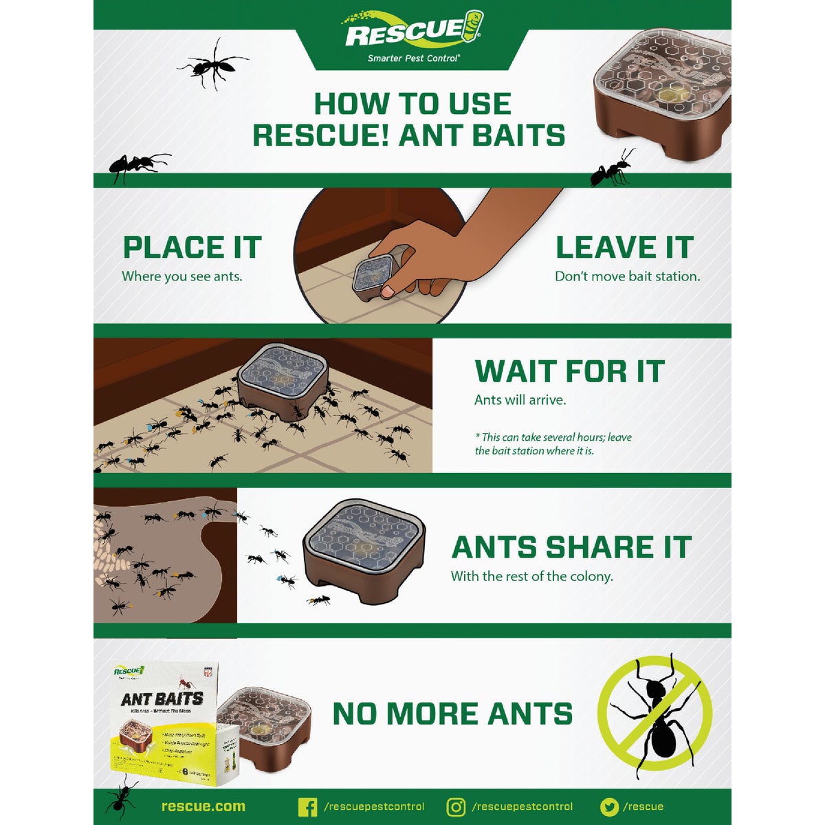 Rescue 1.92 Oz. Gel Ant Bait Station (6-Pack)