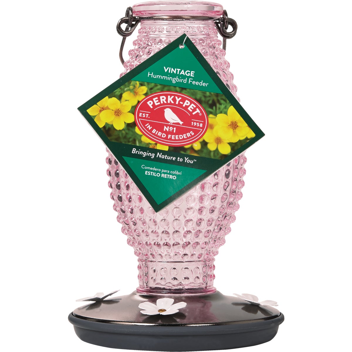 Perky-Pet Vintage Hobnail Glass Hummingbird Feeder