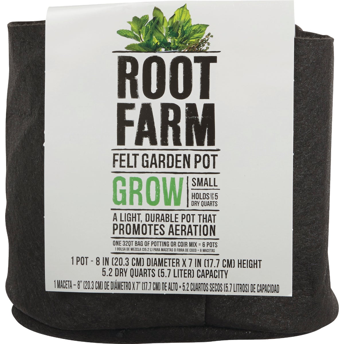 Root Farm Felt Small Garden Pot