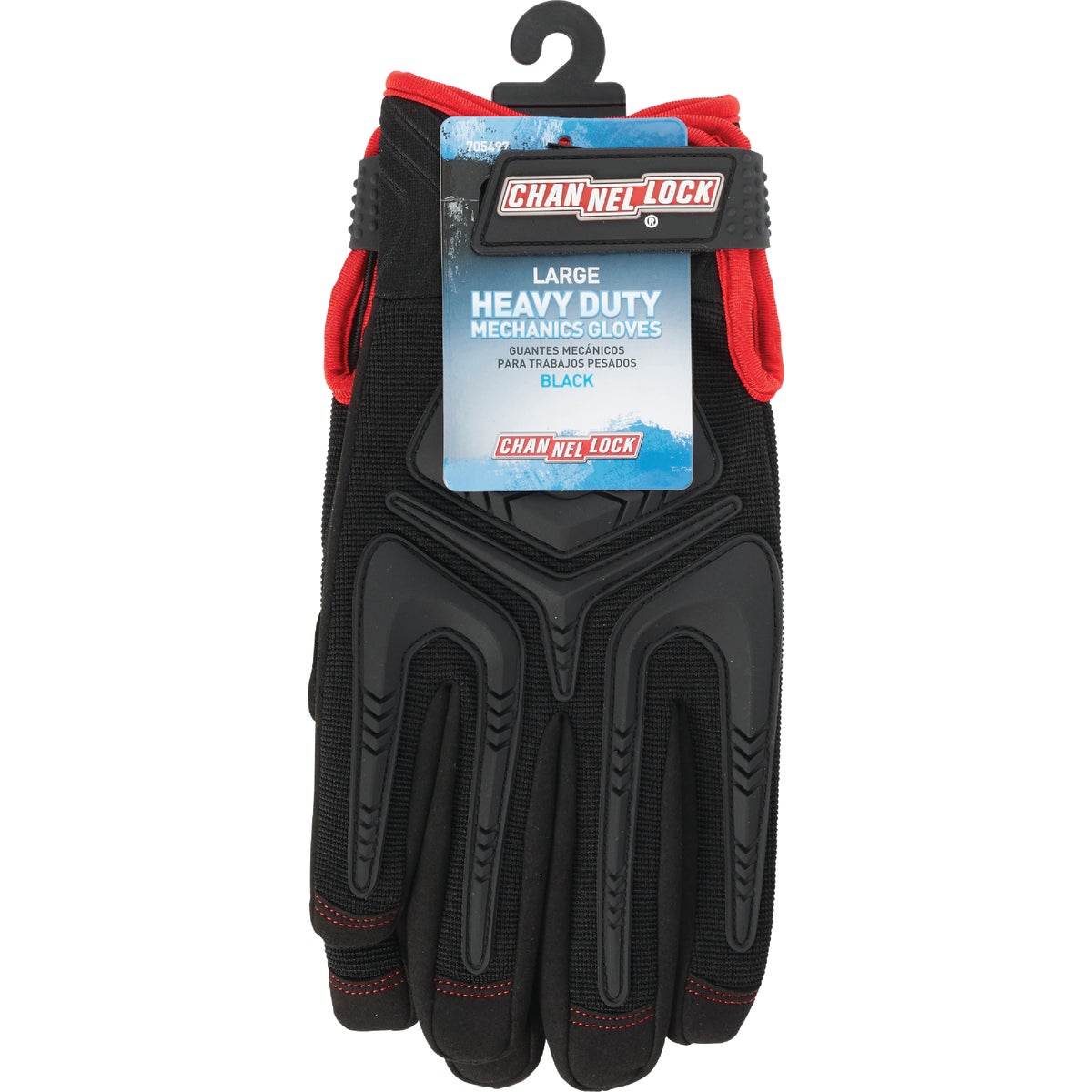 Channellock Men's Large Synthetic Leather Heavy-Duty Mechanics Glove, Black